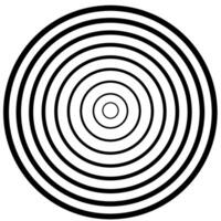 ipnotico forma di nero Linee formatura circolare forme su bianca sfondo. vettore