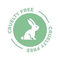 bella verde animale crudeltà gratuito icona. non testato su animali con coniglio silhouette simbolo. vettore illustrazione.