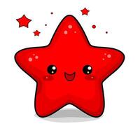 rosso stella cartone animato clipart illustrazione design su un' bianca sfondo vettore