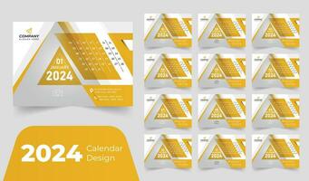 2024 ufficio scrivania calendario moderno semplice design aziendale attività commerciale annuale progettista modello impostare. vettore
