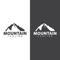 montagna logo semplice illustrazione silhouette modello vettore design