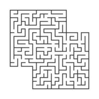 labirinto quadrato astratto. gioco per bambini. puzzle per bambini.labyrinth enigma. illustrazione vettoriale piatto isolato su sfondo bianco. con posto per la tua immagine.