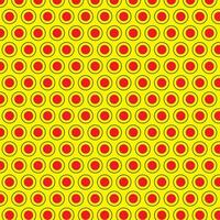 semplice astratto senza soluzione di continuità napoletano nero rosso colore cerchio punto ondulato modello su giallo sfondo, Perfetto per sfondo sfondo vettore