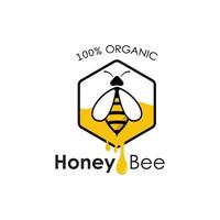 vettore miele ape logo modello