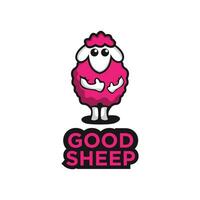 simpatico design del logo delle pecore vettore