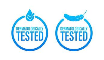 dermatologicamente testato cartello, etichetta. sicuro personale igiene Prodotto. vettore azione illustrazione