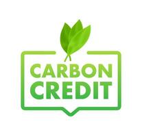 carbonio credito cartello, etichetta. co2 emissione riduzione. vettore azione illustrazione