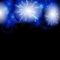 illustrazione vettoriale di fuochi d'artificio, saluto su sfondo scuro dark