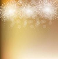 illustrazione vettoriale di fuochi d'artificio, saluto su sfondo dorato