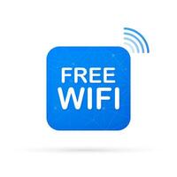 gratuito Wi-Fi zona blu icona. gratuito Wi-Fi Qui cartello concetto. vettore azione illustrazione.