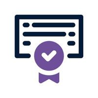 certificato doppio tono icona. vettore icona per il tuo sito web, mobile, presentazione, e logo design.