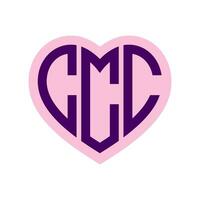 logo c cuore monogramma 3 lettere alfabeto font amore logo San Valentino logotipo ricamo vettore