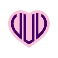 logo u cuore monogramma 3 lettere alfabeto font amore logo San Valentino logotipo ricamo vettore