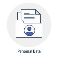 personale dati GDPR icona. vita privata protezione. vita privata protezione simbolo, GDPR personale informazione, dati sicurezza. vettore modificabile ictus icona.