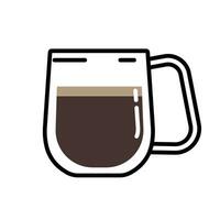 vettore illustrazione di un isolato nero caffè tazza su un' bianca sfondo. piatto stile bicchiere caffè tazza.