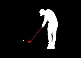 alto dettagli di golf giocatore silhouette. minimo simbolo e logo di sport. in forma per elemento disegno, sfondo, striscione, sfondo, coperchio. vettore eps 10