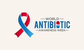 vettore illustrazione su il tema di mondo antibiotico consapevolezza settimana osservato ogni anno nel durante novembre 18 per 24. mondo antimicrobico consapevolezza settimana modello per striscione, manifesto con sfondo.