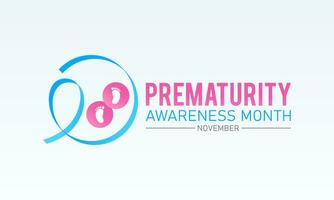 Prematurità consapevolezza mese è osservato ogni anno nel novembre. novembre è nazionale Prematurità consapevolezza mese. vettore modello per striscione, saluto carta, manifesto con sfondo.