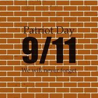 patriot day l'etichetta 11-9, non dimenticheremo mai il vettore illustr