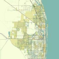 carta geografica di ovest palma spiaggia, Florida, Stati Uniti d'America vettore