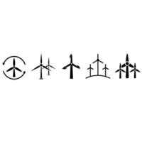 vento energia icona vettore impostare. mulino a vento illustrazione cartello collezione. vento energia pianta simbolo. alternativa energia logo.