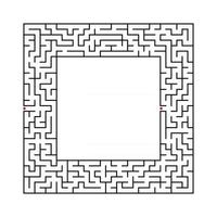 labirinto quadrato astratto nero con un posto per la tua immagine. un gioco interessante e utile per i bambini. una semplice illustrazione vettoriale piatto isolato su uno sfondo bianco.