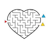 labirinto a forma di cuore. gioco per bambini. puzzle per bambini. trovare la strada giusta. enigma del labirinto. illustrazione vettoriale piatto isolato su sfondo bianco.