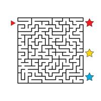 labirinto quadrato astratto. gioco per bambini. puzzle per bambini. trovare la strada giusta. enigma del labirinto. illustrazione vettoriale piatto isolato su sfondo bianco.