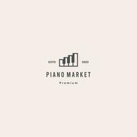 pianoforte mercato logo design retrò fricchettone Vintage ▾ vettore