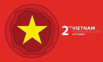 papercut del cerchio del giorno dell'indipendenza del vietnam vettore