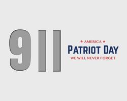 9 11 america patriot day semplice biglietto di auguri vettore