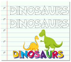 Tracciare la parola per i dinosauri vettore
