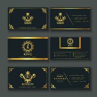 lusso e elegante d'oro attività commerciale carta. design con di moda modello minimalista Stampa modello. arrotondato angolo modello design. vettore