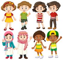 Gruppo di personaggi internazionali per bambini vettore