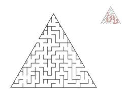 triangolo labirinto, logica gioco con labirinti. labirinto gioco. un' labirinto con risposte. vettore