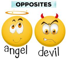 Personaggio opposto per angelo e diavolo vettore