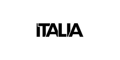 Italia emblema. il design Caratteristiche un' geometrico stile, vettore illustrazione con grassetto tipografia nel un' moderno font. il grafico slogan scritta.