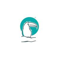 minimalista monoline tucano uccello logo vettore. illustrazione di un' tucano uccello con linea arte stile logo modello. vettore illustrazione. elegante logo