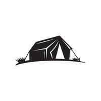 Vintage ▾ campeggio e all'aperto avventura emblemi, loghi e distintivi. campo tenda nel foresta o montagne. campeggio attrezzatura. vettore. vettore