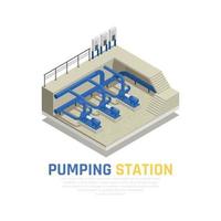illustrazione vettoriale di concetto di stazione di pompaggio