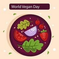 vettore piatto illustrazione per mondo vegano giorno celebrazione