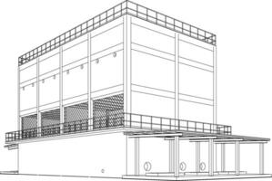 3d illustrazione di industriale edificio vettore