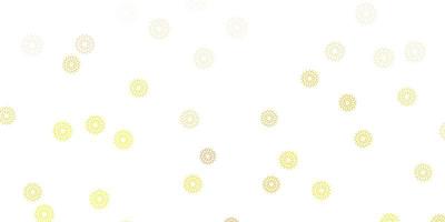 modello di doodle di vettore giallo chiaro con fiori.