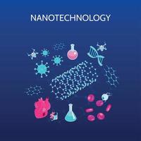 illustrazione vettoriale di sfondo di colore isometrico nanotecnologia