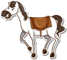 un simpatico adesivo animale cartone animato cavallo vettore