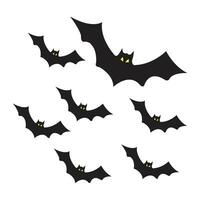 pipistrello per Halloween nero colore vettore design isolato su bianca sfondo.