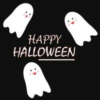 Halloween fantasma con nero colore vettore isolato design su bianca sfondo