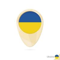 carta geografica pointer con bandiera di Ucraina. arancia astratto carta geografica icona. vettore