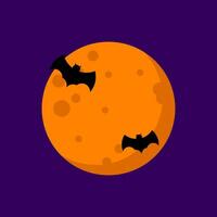 Halloween pipistrello Luna elemento vettore