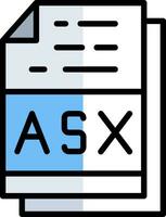 asx file formato vettore icona design